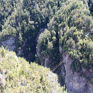 The Gordon River gorge down stream of the wall