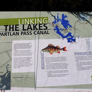 Information sign at the McPartlan canal viewing point.