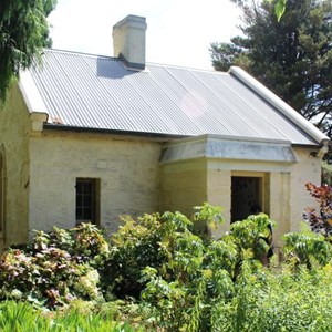 A historic building near the entrance gate