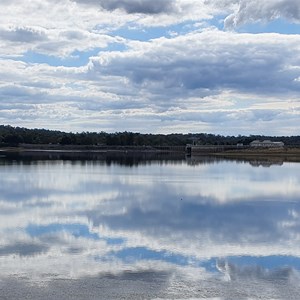 The North Pine Dam viewed from Bullockys Rest