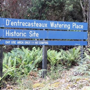 This sign marks the landing place.