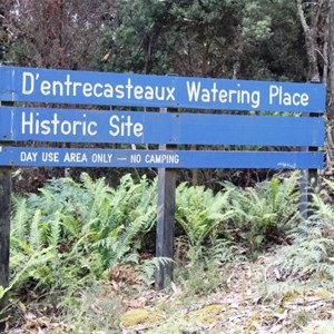 This sign marks the landing place.