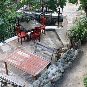 The out door eating area