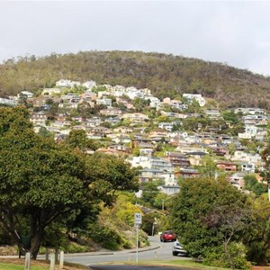 Hillside housing above the park