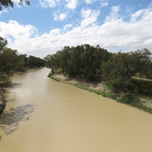 Downstream view, campsite on left