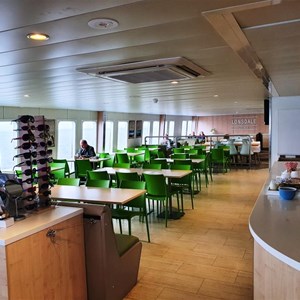 Dining area on the ferry