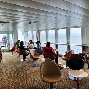 The lounge area on the ferry