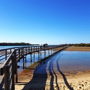 The riverside boardwalk