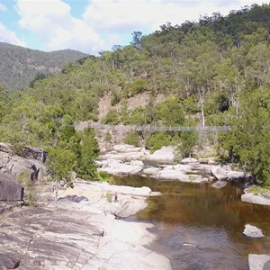 View along the Coxs River towards the bridge