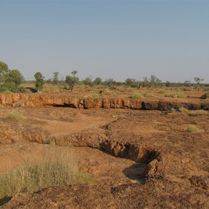Rock layers above hole