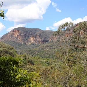 The mountain range on descent into the velley