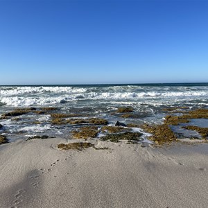 Looking north from the beach in front of car park