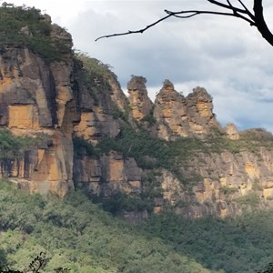 View of 3 Sisters April 2017 from the Furber Steps walk