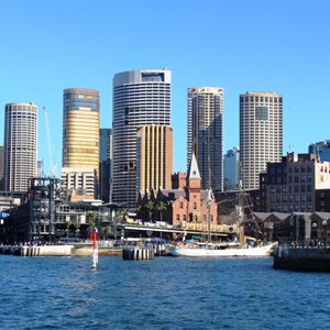City buildings behind Circular Quay