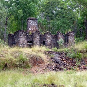 Hospital ruins.