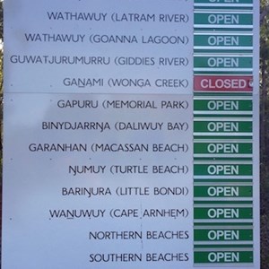 Main areas around Nhulunbuy where you can camp