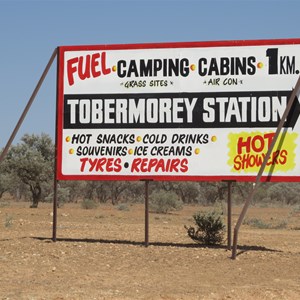 Sign at highway turnoff