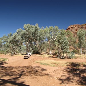 Sandy track through gorge