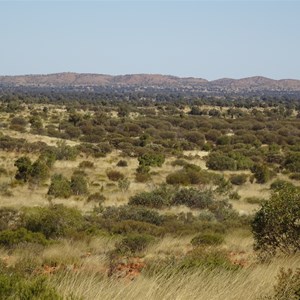 Mt Murray Group viewed from 9 kilometres north (looking south) -Mt Murray 2nd peak from right.