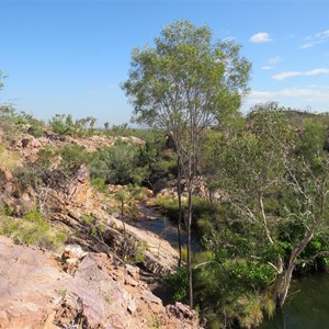 Steep at pool edge