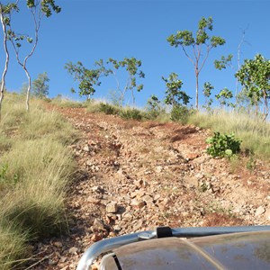 Blocky 4WD track to summit