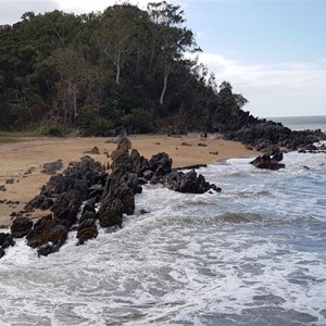 Small headland at northern end of beach