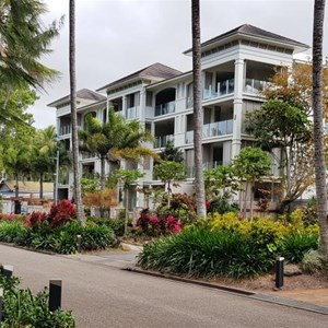 Resort buildings on the ocean front