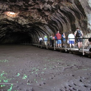 Mud floor of lava tube