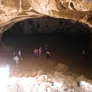 Cave entrance to scale