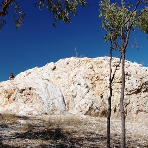 The White Blow. A quartz outcrop outside town.