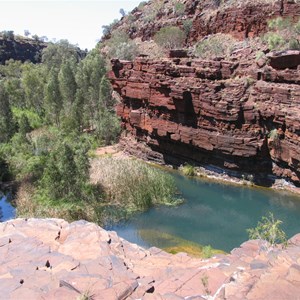 Plunge pool below falls