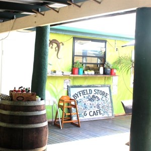 Servery/bar and signage at Byfield General Store