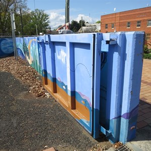 Flood gates above ramp