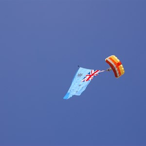 Aussie Flag over Toogoolawah on Australia Day.