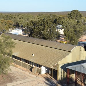 Looking down from on top of the water tower to Maralinga Village
