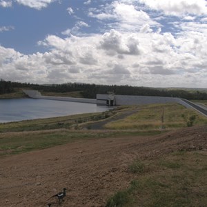 Upstream face of dam wall