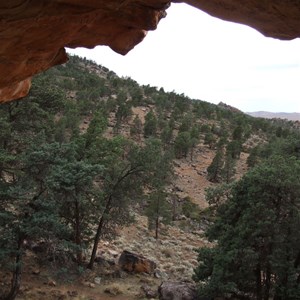 A look along the range from the cave art site