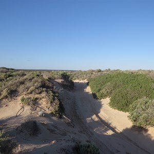 Track over beach foredune