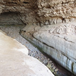 Eroded joint forms cave