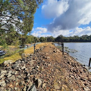 Fish off the dam wall at carpark