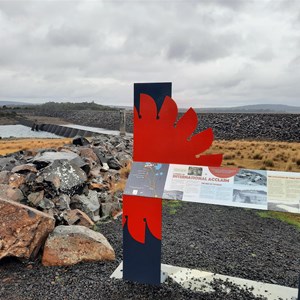 Pelton turbine in red