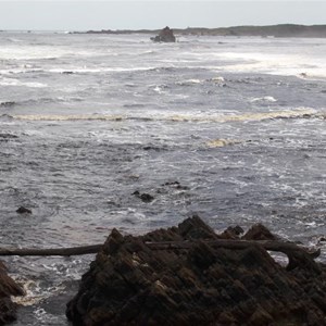 The unusually calm mouth of the Arthur River