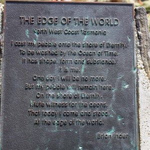 A plaque at the parking area
