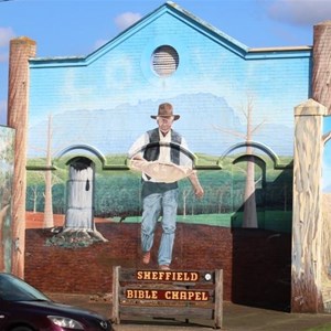 Murals on a building in Sheffield