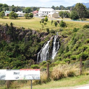 The waterfall that provided energy to Waratah in the early days of tin mining 
