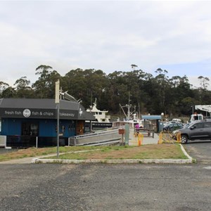 Floating fish shop at the harbour