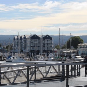 Units and boardwalk of new riverside development