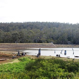 The retaining wall at Leake Lake