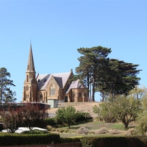 The Uniting church overlooks the bridge