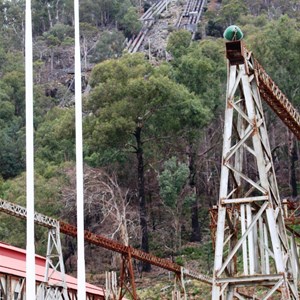 The water pipes descending the hill to the power satiations